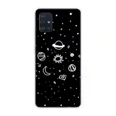 Зеленый силиконовый чехол на Samsung Galaxy A51 / Самсунг А51 прозрачный с рисунком, защита камеры