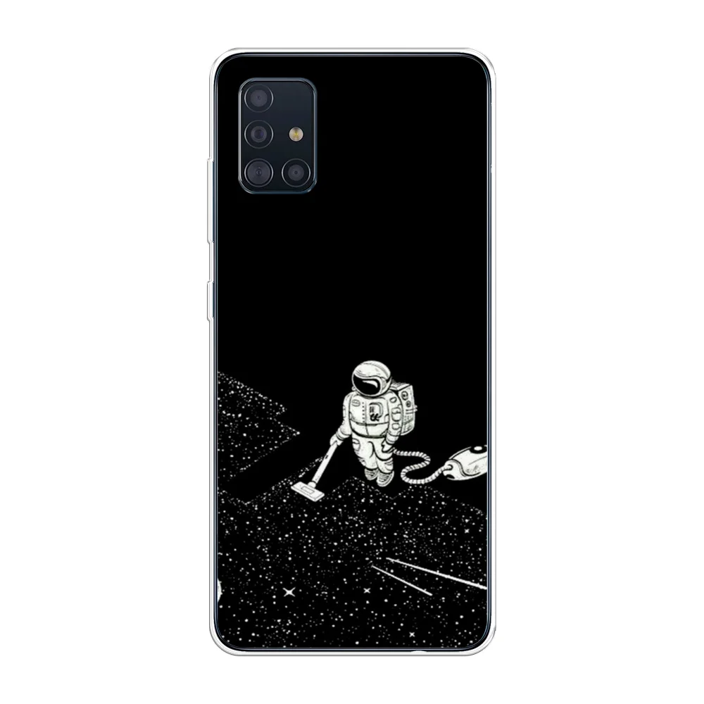 Карамельный силиконовый чехол на Samsung Galaxy A51 / Самсунг А51 прозрачный с рисунком, защита камеры