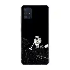 Карамельный силиконовый чехол на Samsung Galaxy A51 / Самсунг А51 прозрачный с рисунком, защита камеры