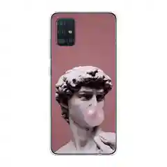 Коралловый силиконовый чехол на Samsung Galaxy A51 / Самсунг А51 прозрачный с рисунком, защита камеры