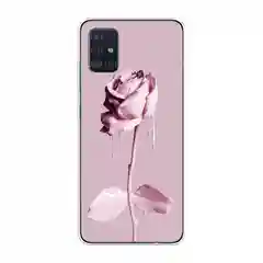 Коралловый меланж силиконовый чехол на Samsung Galaxy A51 / Самсунг А51 прозрачный с рисунком, защита камеры