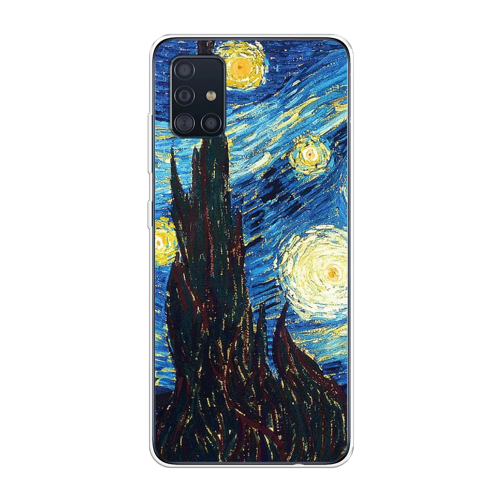 Лимонный силиконовый чехол на Samsung Galaxy A51 / Самсунг А51 прозрачный с рисунком, защита камеры