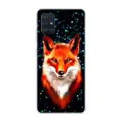 Рыжий силиконовый чехол на Samsung Galaxy A51 / Самсунг А51 прозрачный с рисунком, защита камеры
