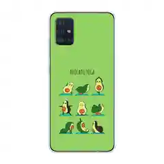 Салатовый силиконовый чехол на Samsung Galaxy A51 / Самсунг А51 прозрачный с рисунком, защита камеры