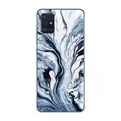 Сиреневый силиконовый чехол на Samsung Galaxy A51 / Самсунг А51 прозрачный с рисунком, защита камеры