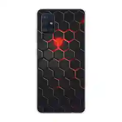 Тёмно-бордовый силиконовый чехол на Samsung Galaxy A51 / Самсунг А51 прозрачный с рисунком, защита камеры