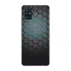 Темно-синий силиконовый чехол на Samsung Galaxy A51 / Самсунг А51 прозрачный с рисунком, защита камеры