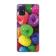 Фуксия силиконовый чехол на Samsung Galaxy A51 / Самсунг А51 прозрачный с рисунком, защита камеры