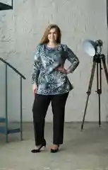 Зеленый туника женская большого размера