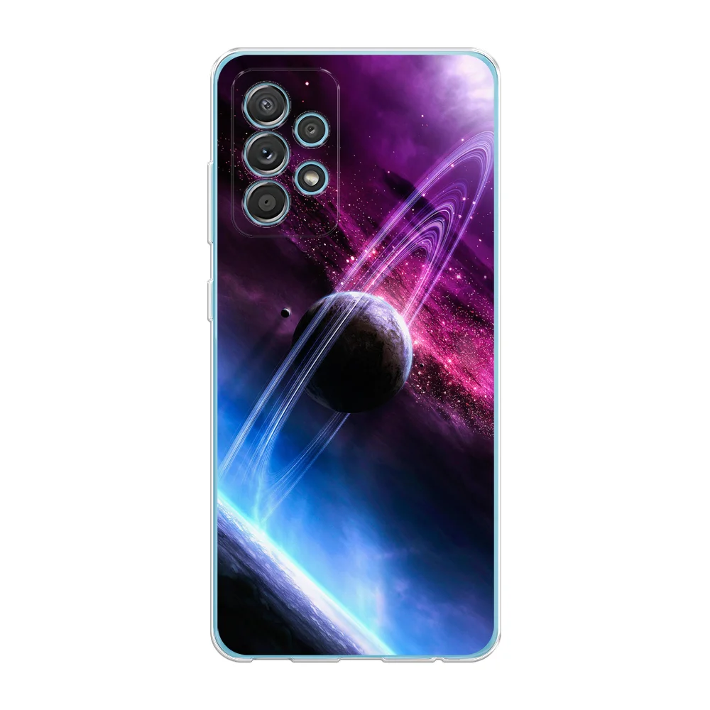 Аметистовый силиконовый чехол на Samsung Galaxy A52/A52s / Самсунг А52/A52s прозрачный, с рисунком