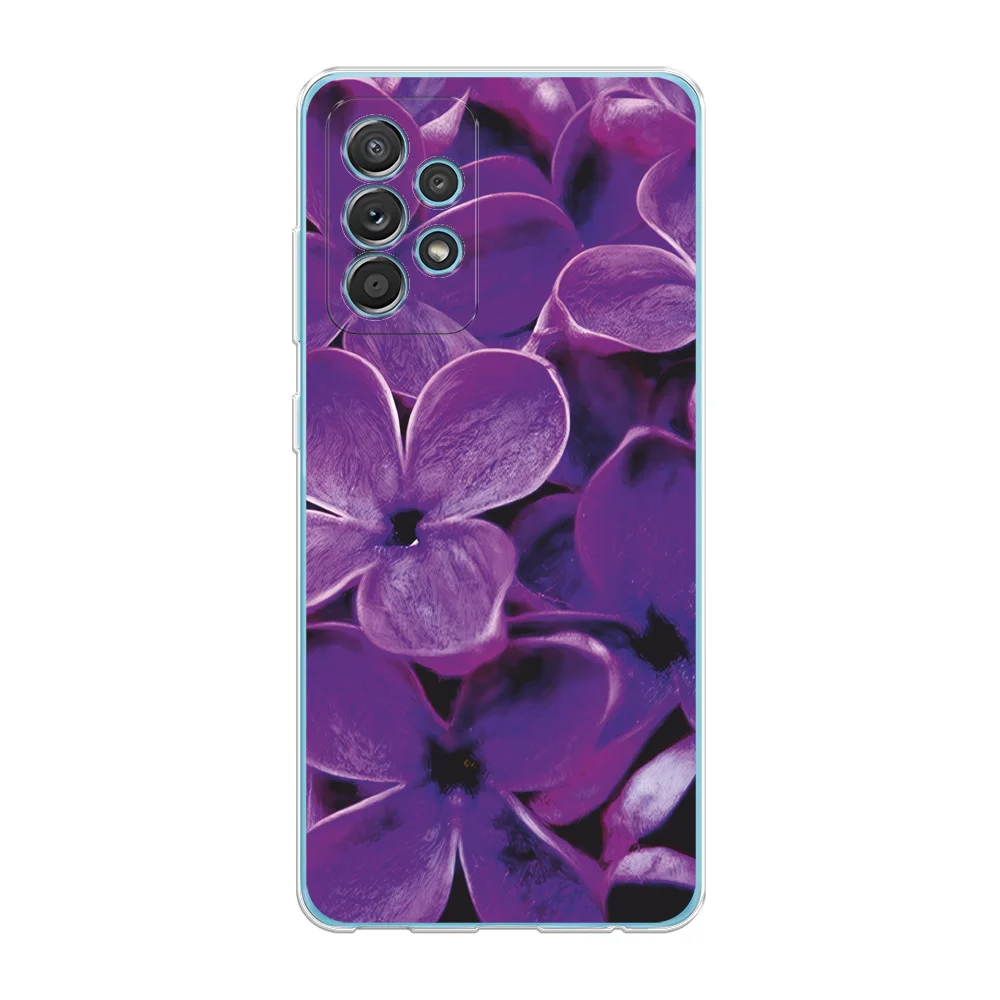 Вишнёвый силиконовый чехол на Samsung Galaxy A52/A52s / Самсунг А52/A52s прозрачный, с рисунком