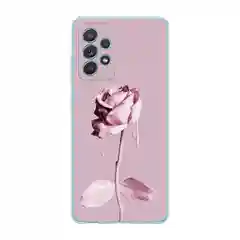 Коралловый меланж силиконовый чехол на Samsung Galaxy A52/A52s / Самсунг А52/A52s прозрачный, с рисунком
