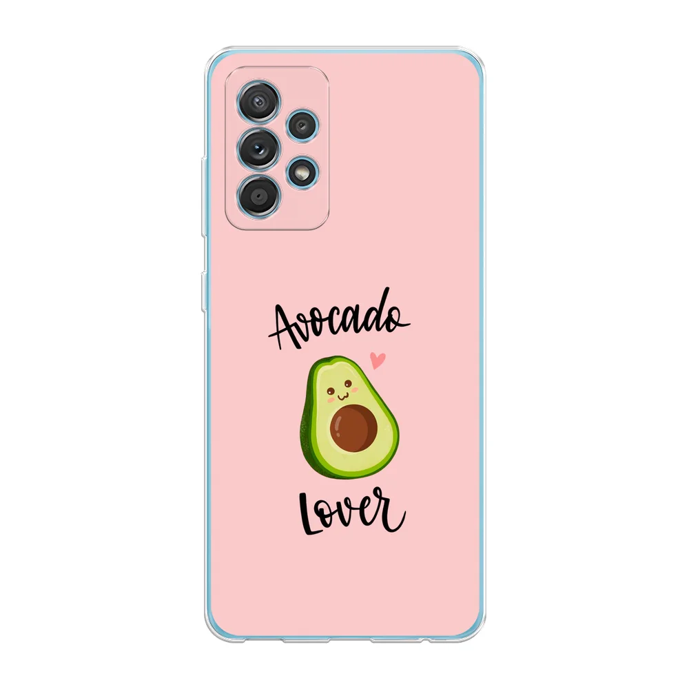 Розовый силиконовый чехол на Samsung Galaxy A52/A52s / Самсунг А52/A52s прозрачный, с рисунком