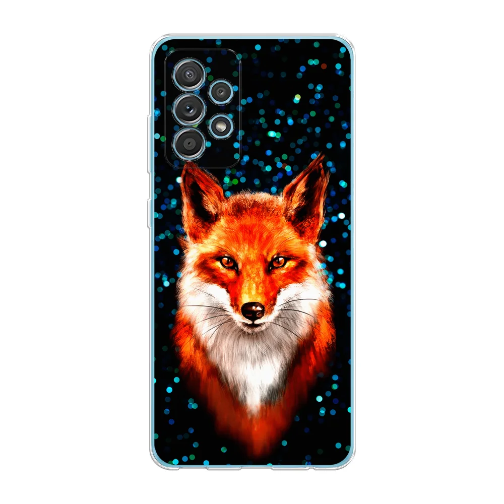 Рыжий силиконовый чехол на Samsung Galaxy A52/A52s / Самсунг А52/A52s прозрачный, с рисунком