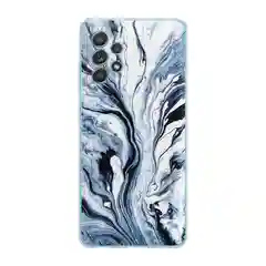 Сиреневый силиконовый чехол на Samsung Galaxy A52/A52s / Самсунг А52/A52s прозрачный, с рисунком