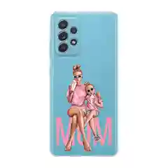 Тёмно-розовый силиконовый чехол на Samsung Galaxy A52/A52s / Самсунг А52/A52s прозрачный, с рисунком