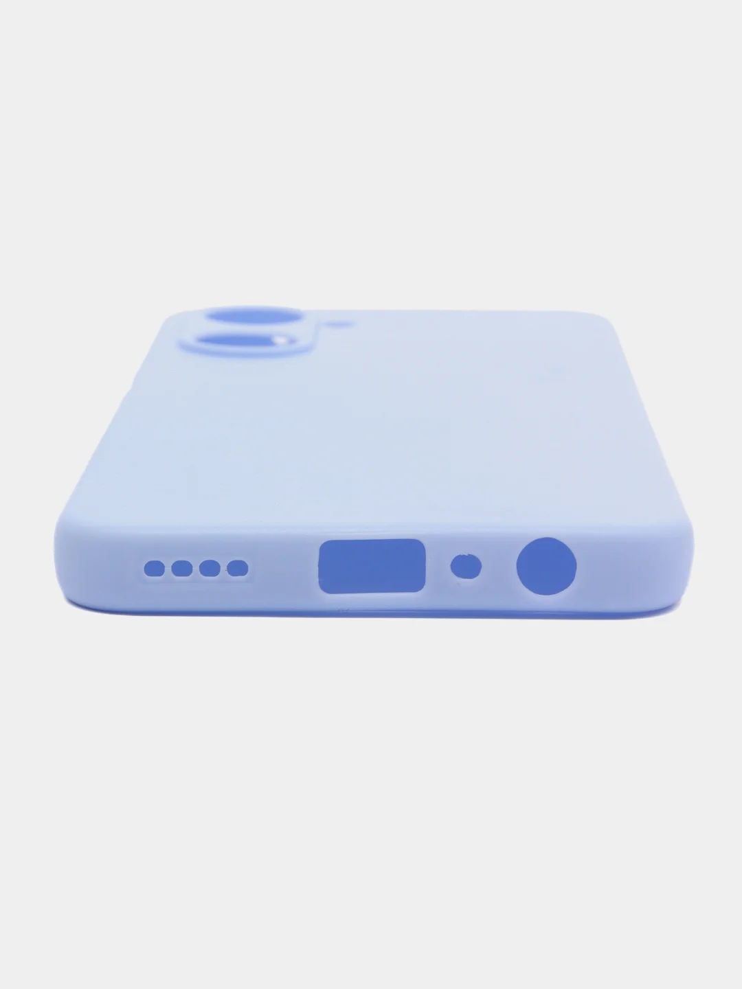 Голубой чехол Realme C30, C33, C35, 10 4G, 9i силиконовый с защитой камеры (Реалми С33)