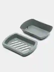 Мыльница с решёткой, съемная, серая, 12,5 х 8,5 см