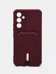Бордовый чехол для Samsung Galaxy A54 5G, Самсунг Галакси А54 5Г, силиконовый, с карманом для карты