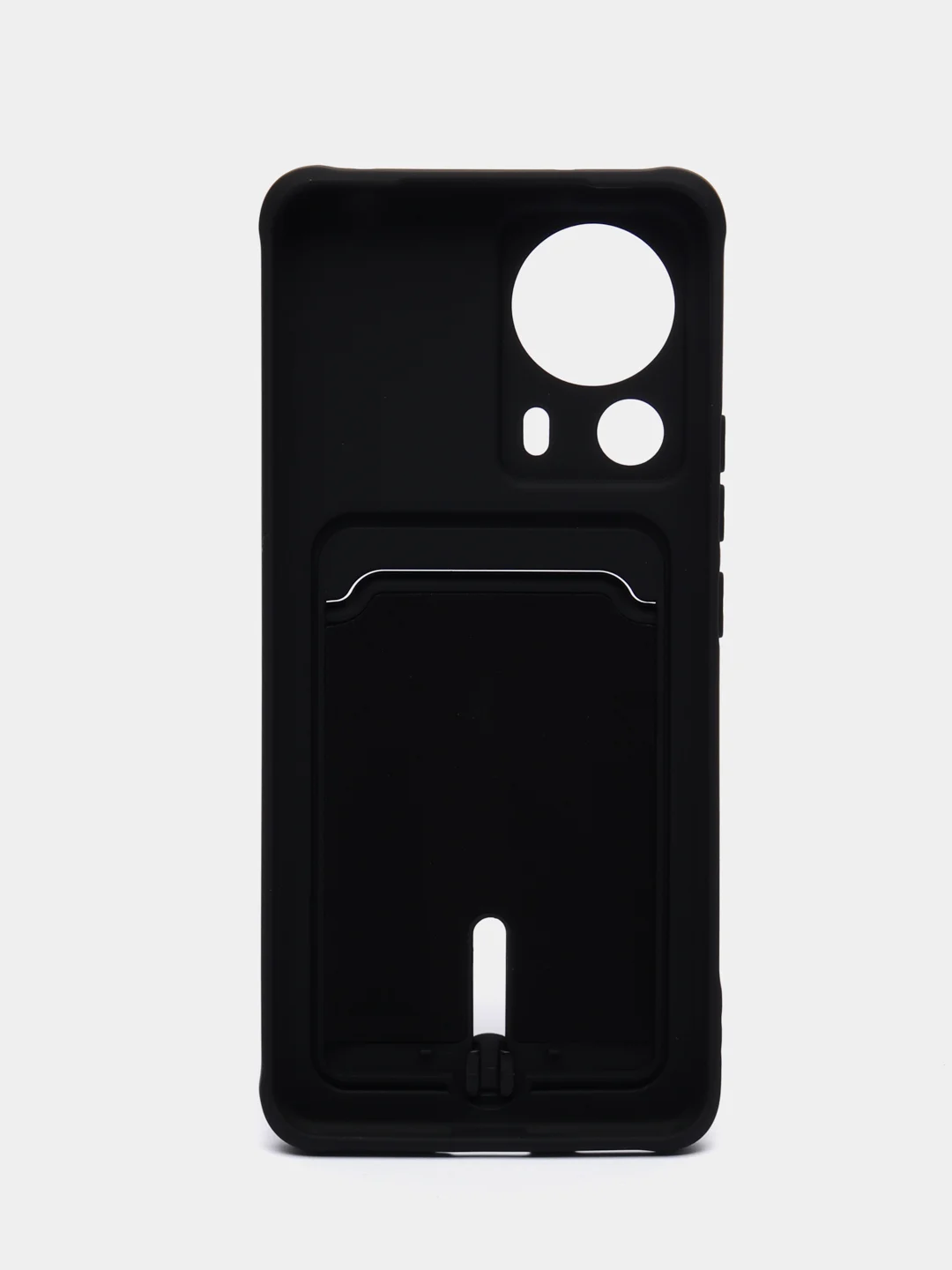 Черный чехол для Xiaomi 13 Lite / Сяоми 13 Лайт, силиконовый, с карманом для карты