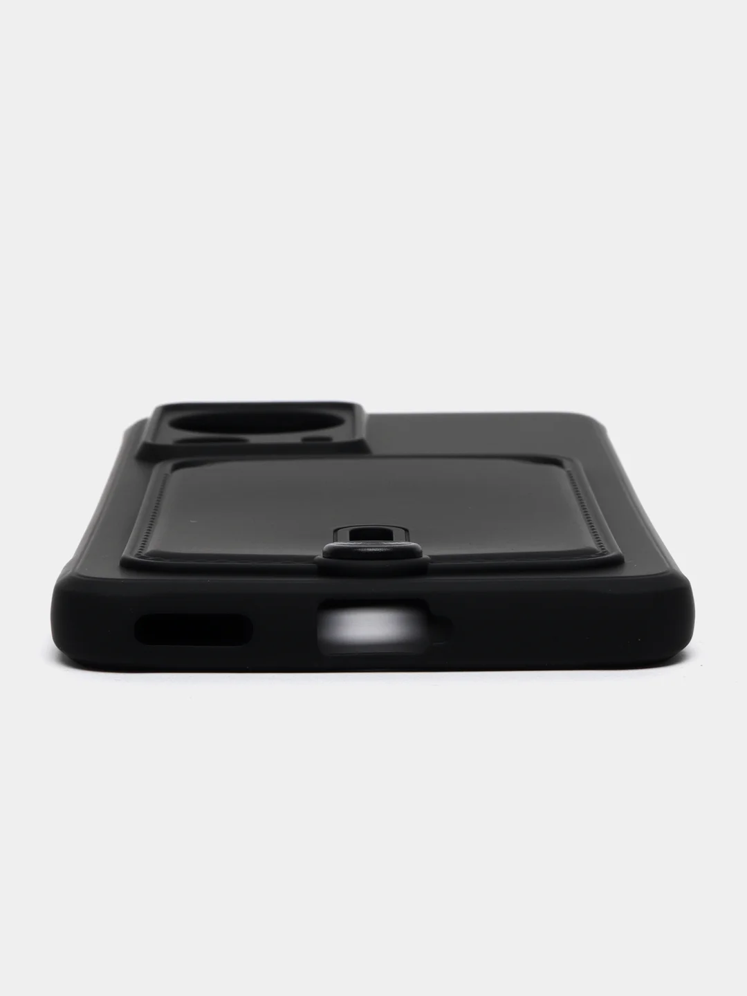 Черный чехол для Xiaomi 13 Lite / Сяоми 13 Лайт, силиконовый, с карманом для карты