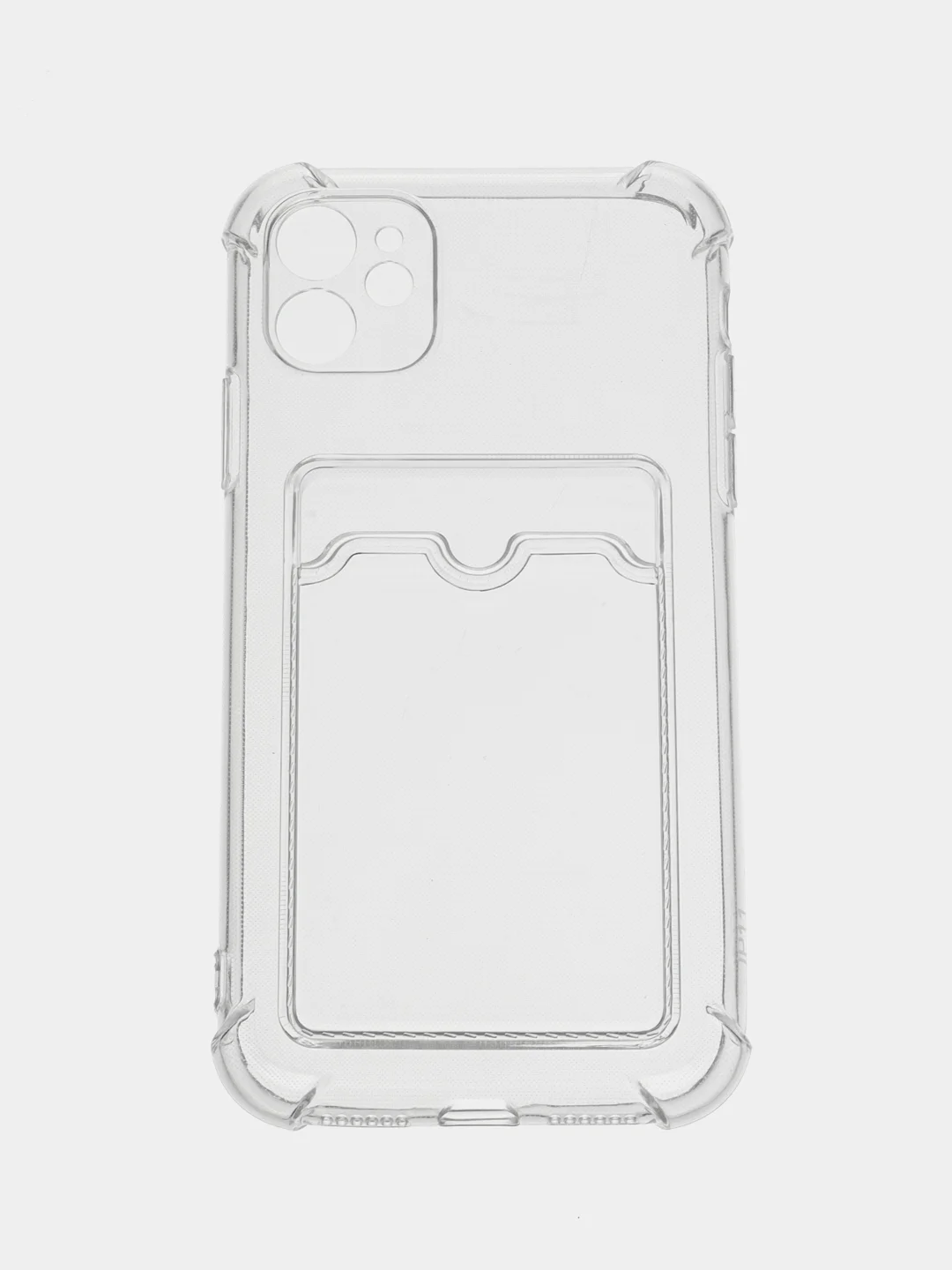 Прозрачный чехол для iPhone 11, с карманом для карт