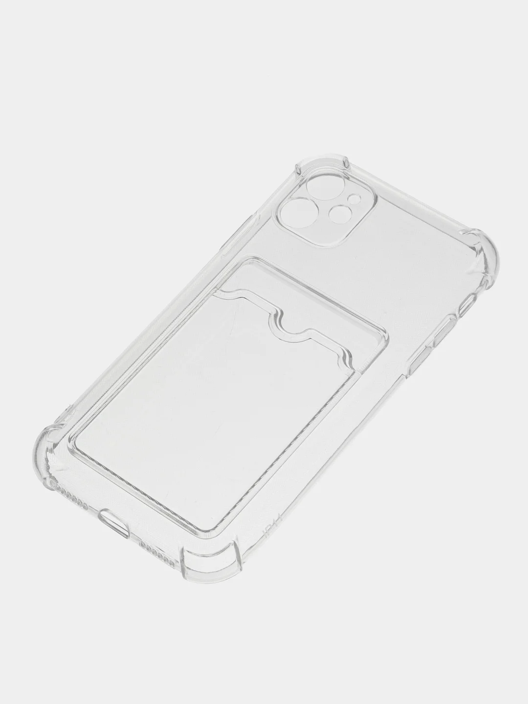 Прозрачный чехол для iPhone 11, с карманом для карт