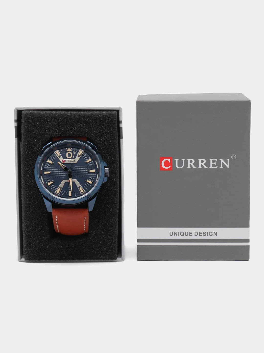 Синий наручные часы Curren 8379, мужские, в подарочной упаковке