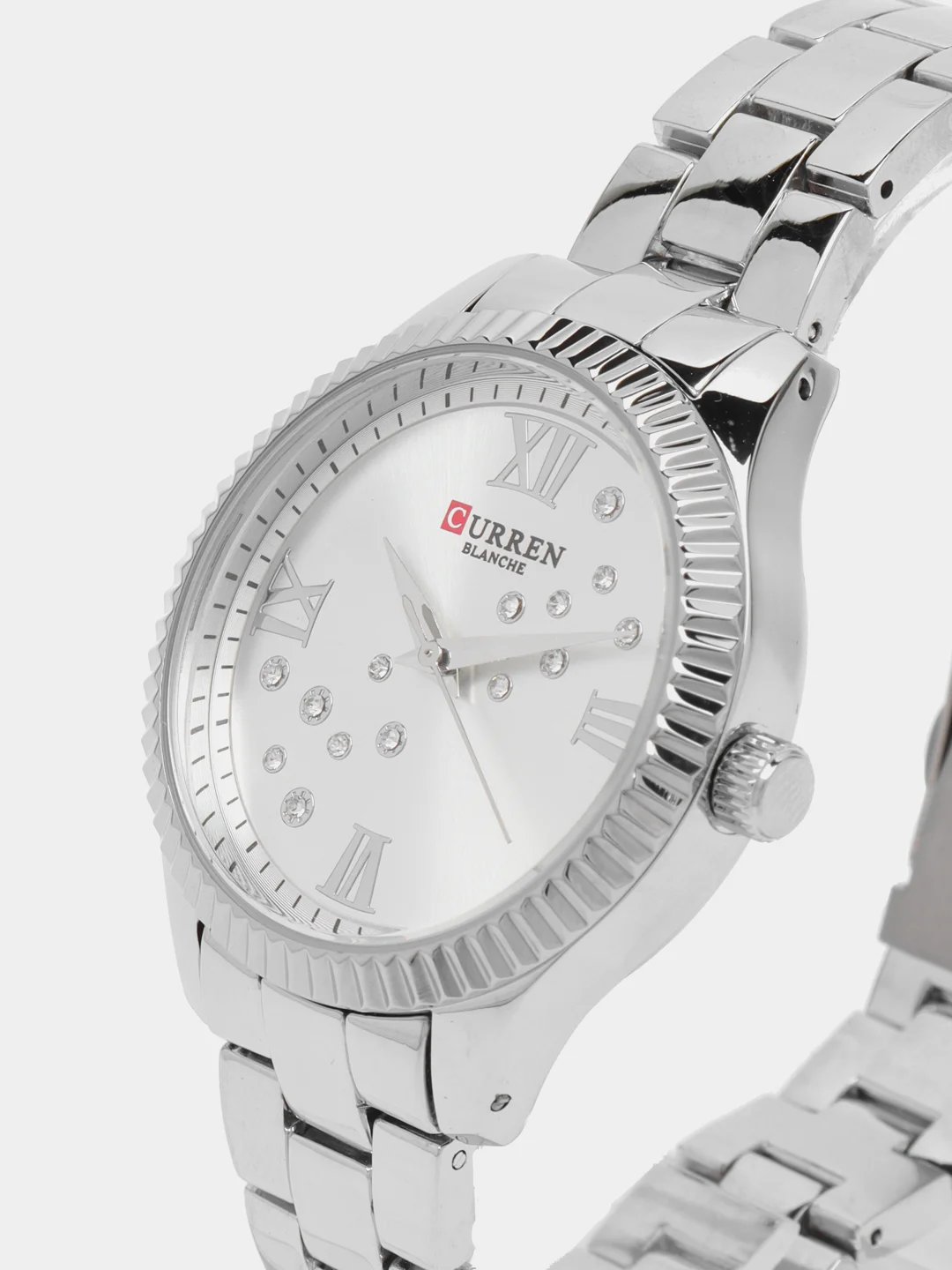 Серебряный женские наручные часы Curren 9009 в подарочной упаковке