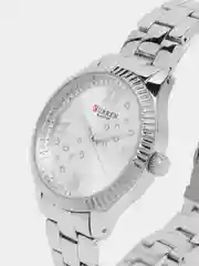 Серебряный женские наручные часы Curren 9009 в подарочной упаковке