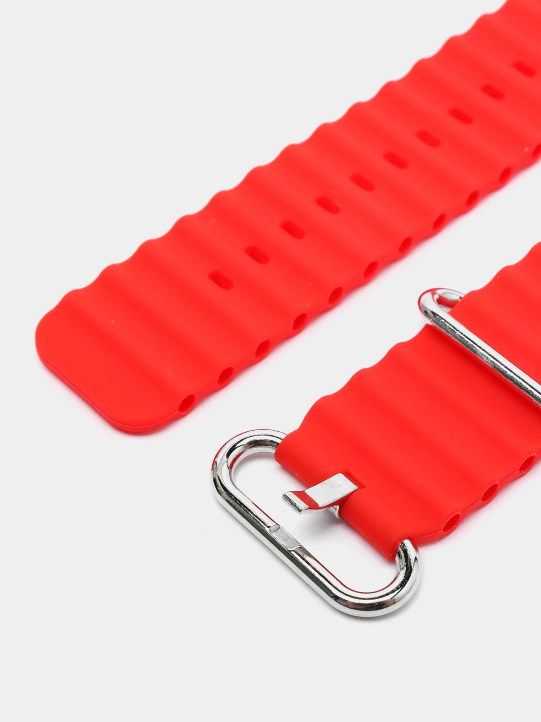 Красный ремешок силиконовый для смарт-часов Apple Watch X8 Ultra, X8 Pro, Dt No 1, 42-44-45-49мм