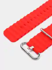 Красный ремешок силиконовый для смарт-часов Apple Watch X8 Ultra, X8 Pro, Dt No 1, 42-44-45-49мм