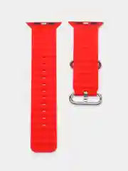 Красный ремешок силиконовый для смарт-часов Apple Watch X8 Ultra, X8 Pro, Dt No 1, 42-44-45-49мм