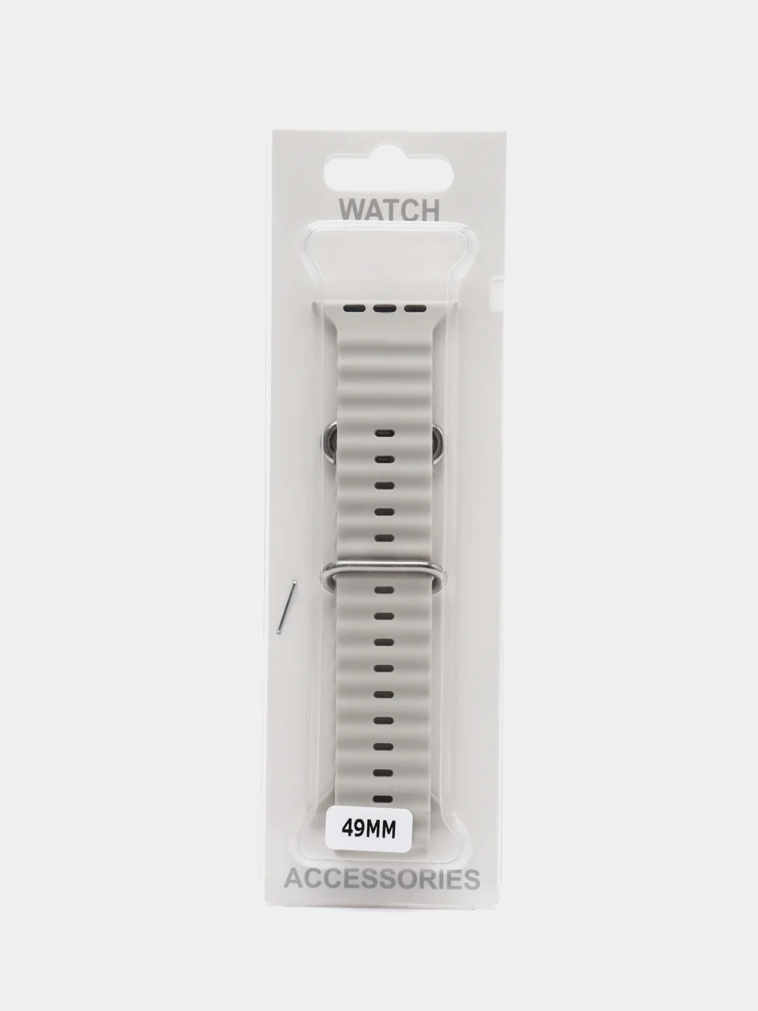 Серый ремешок силиконовый для смарт-часов Apple Watch X8 Ultra, X8 Pro, Dt No 1, 42-44-45-49мм