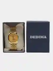 Желтый мужские наручные часы Dedima D-188 с календарём, в подарочной упаковке