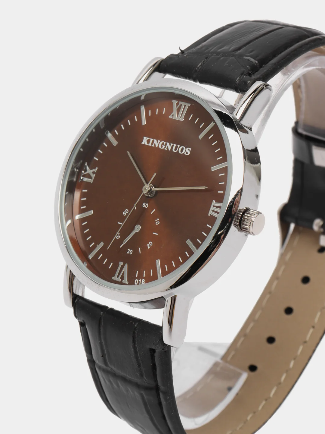 Серебряный мужские наручные часы KINGNUOS K-018 в подарочной упаковке