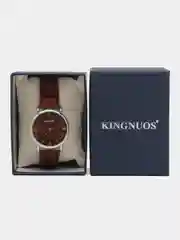 Шоколадный мужские наручные часы KINGNUOS K-018 в подарочной упаковке