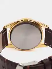 Золотой часы наручные женские, на кожаном ремешке
