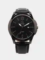 Угольный мужские наручные часы на кожаном ремешке