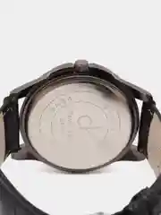 Угольный мужские наручные часы на кожаном ремешке