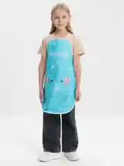 Синий фартук кухонный, кармашком