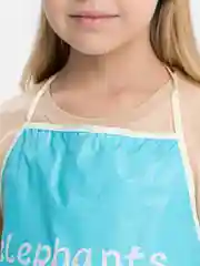 Синий фартук кухонный, кармашком