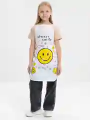 Белый фартук кухонный, кармашком