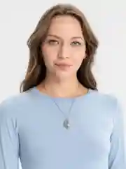 Серый металлик кулон полумесяц / Ожерелье луна / Подвеска