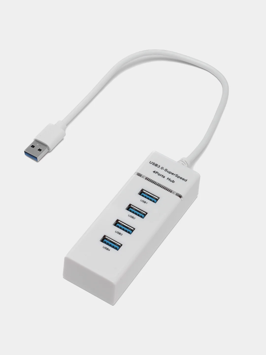 Белый usb хаб на 4 порта USB 3.0 для ноутбука