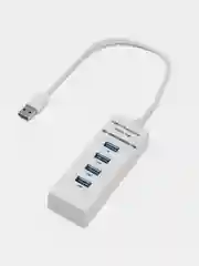 Белый usb хаб на 4 порта USB 3.0 для ноутбука