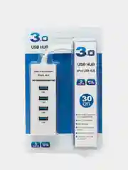 Белый usb хаб на 4 порта USB 3.0 для ноутбука