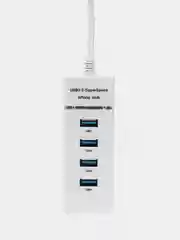 Белый usb хаб на 4 порта USB 3.0 для ноутбука