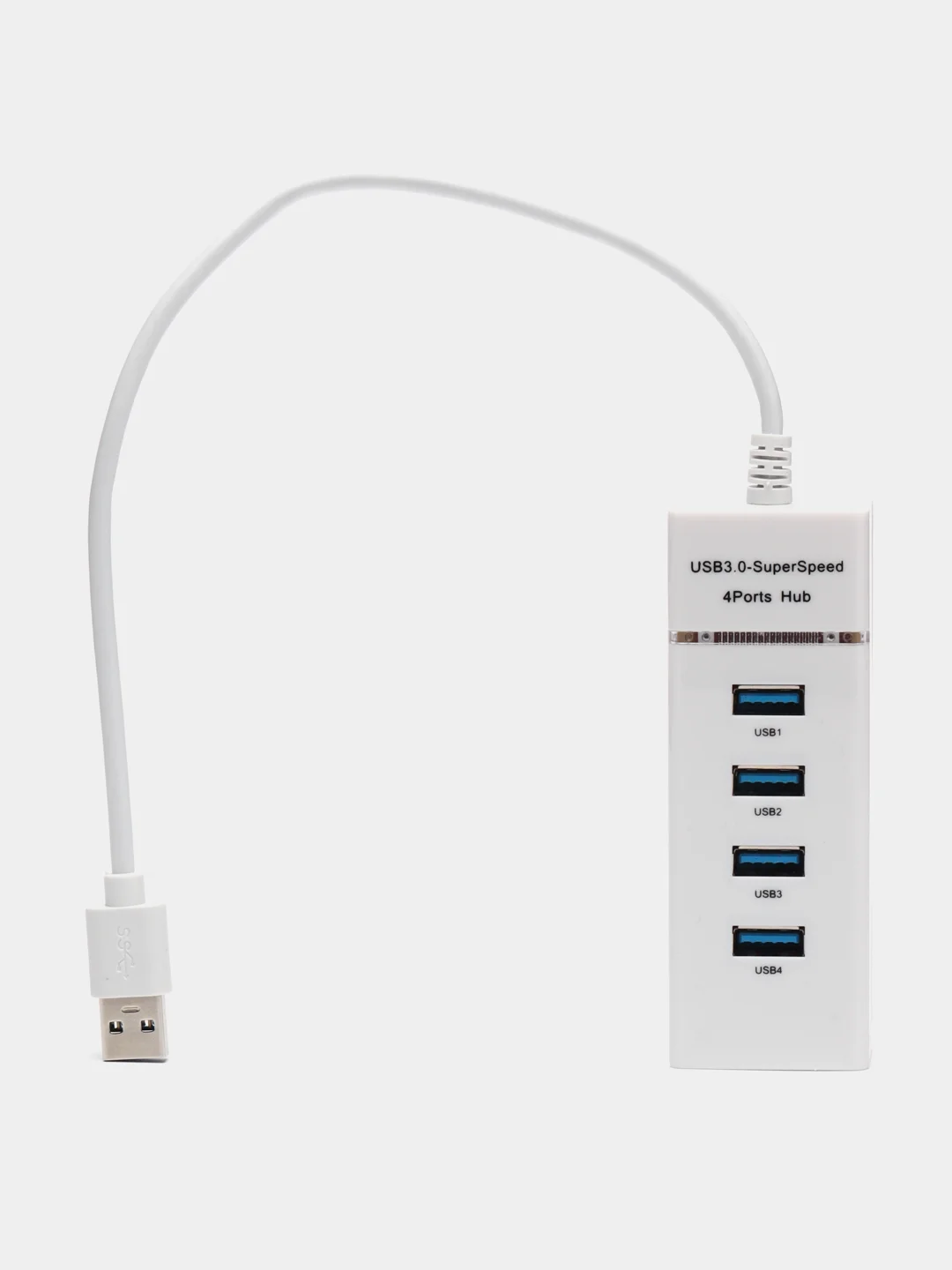 Белый usb хаб на 4 порта USB 3.0 для ноутбука