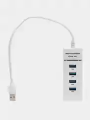 Белый usb хаб на 4 порта USB 3.0 для ноутбука